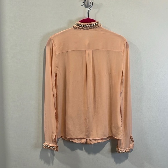 Alice + Olivia “Arminda” pink pearl blouse XS - Picture 5 of 5